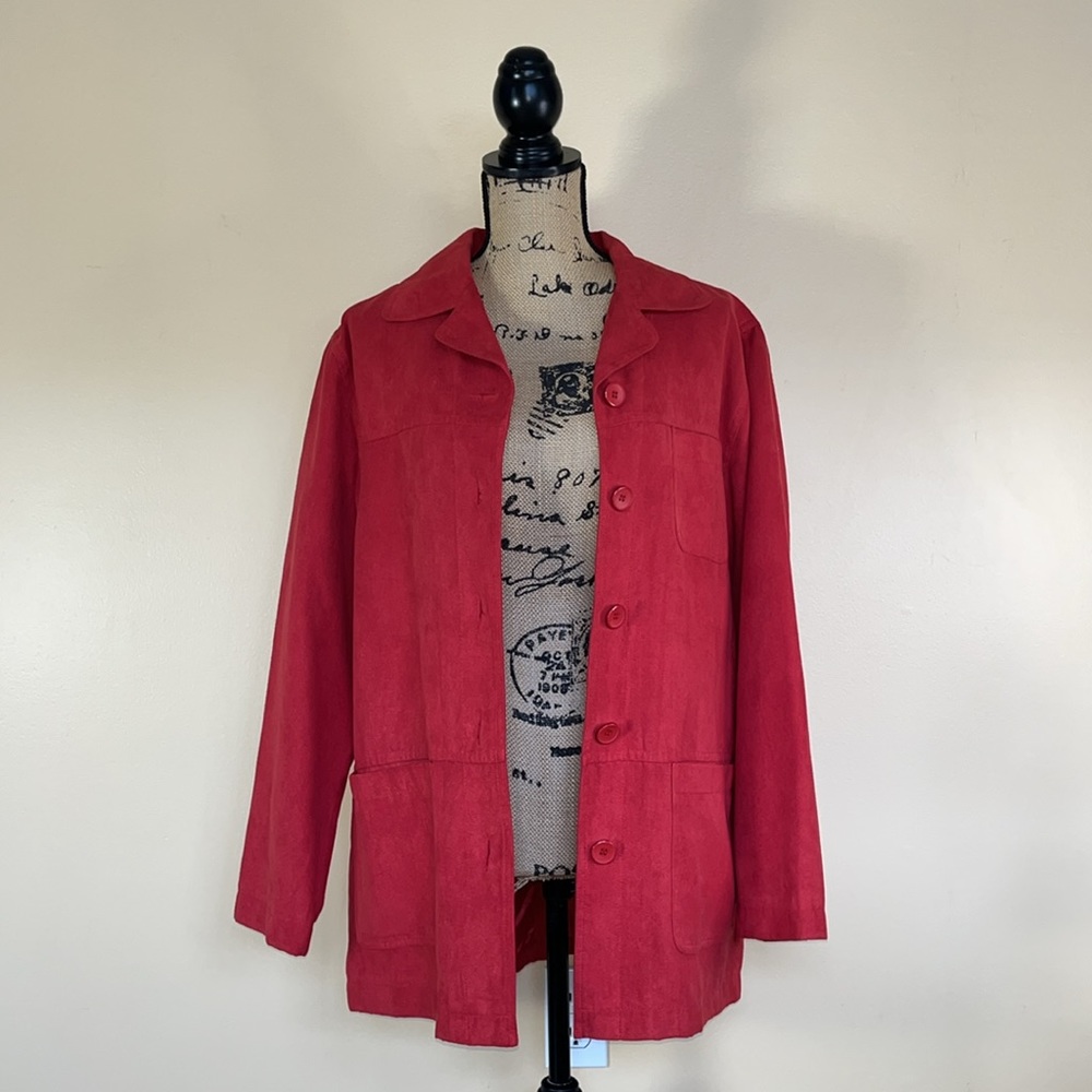 Vintage Coaco New York Red Suede Coat Jacket